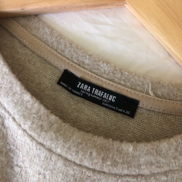 Zara 3/4 Sleeve Oversized Cream Sweater - Picture 4 of 4